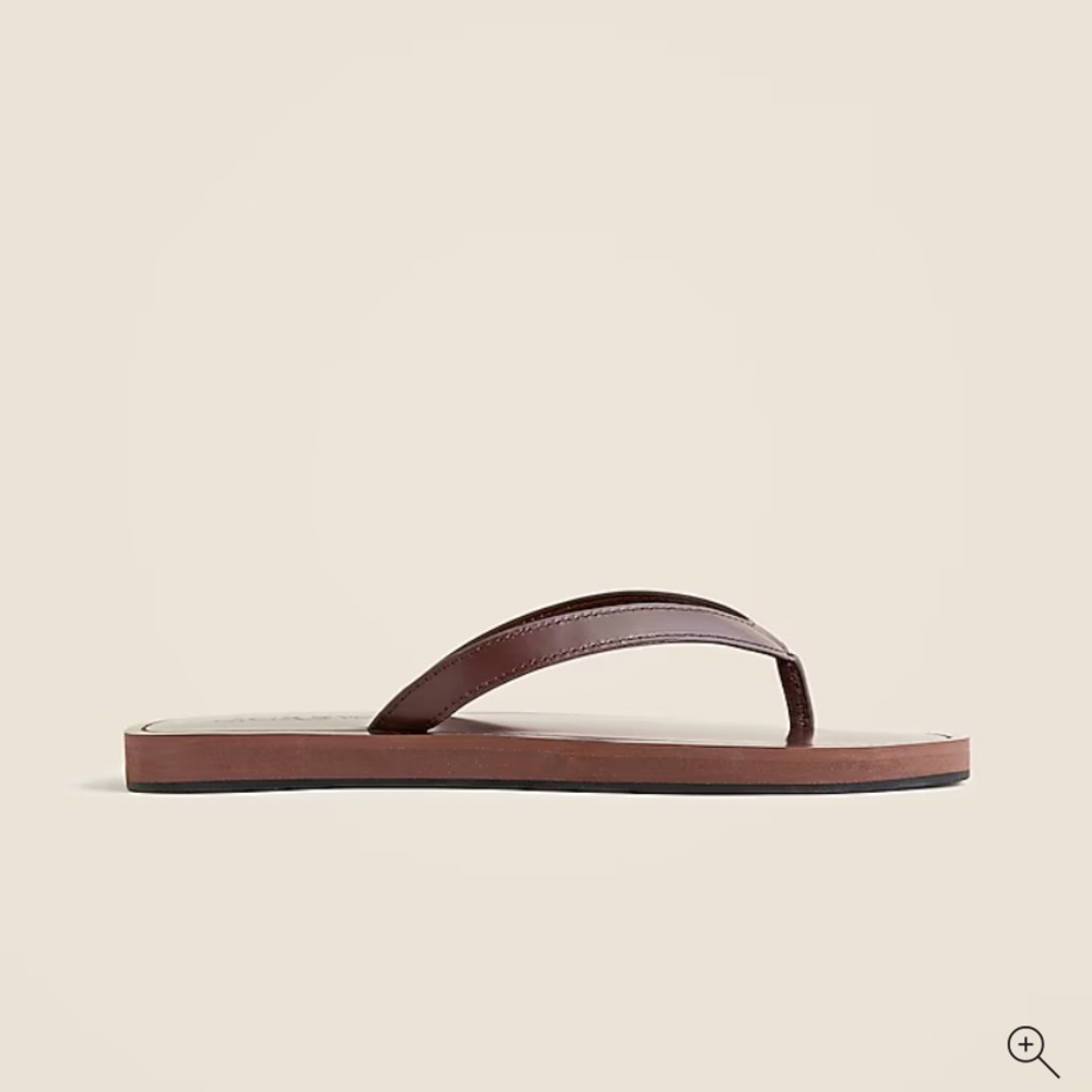 J. Crew Wide thong sandals in leather - Picture 7 of 9